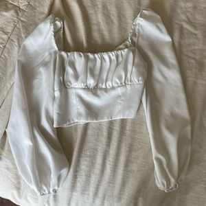 Princess Polly White Longsleeve Crop